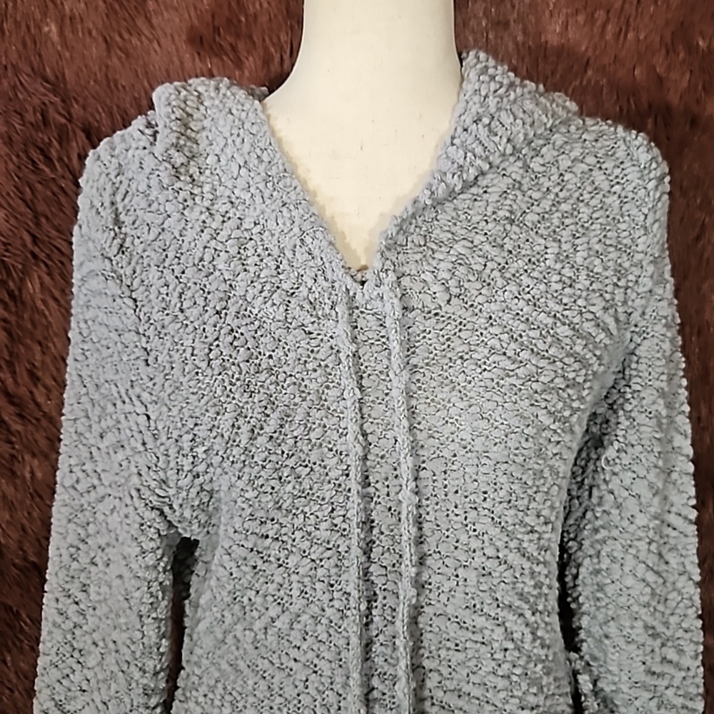 Elan Popcorn Hooded Pocket Long Pullover - Picture 2 of 8